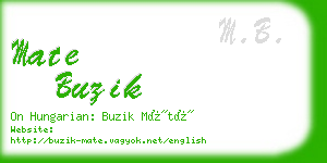 mate buzik business card